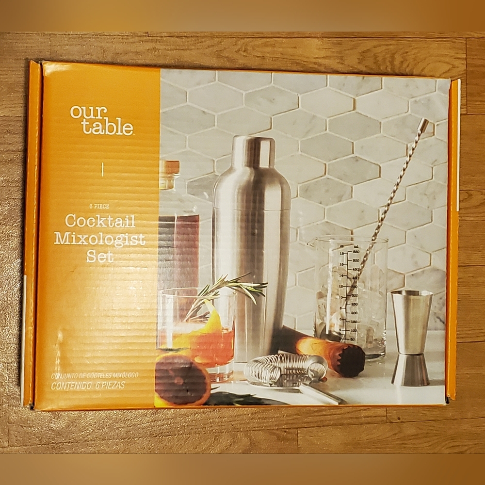 New MIXOLOGY 6 Piece Set Our Table Bar Set NWT Mwtal